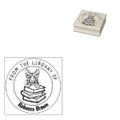 Savannah Catの図書館の本 ラバースタンプ (押印)