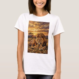 Savannah Family Lion Art T‑Shirt Unisex  Tシャツ