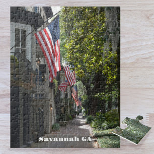 Savannah GAフラッグがE Jones St Photographicに並ぶ ジグソーパズル