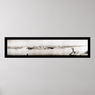 Savannah, GA波止場写真1909 ポスター