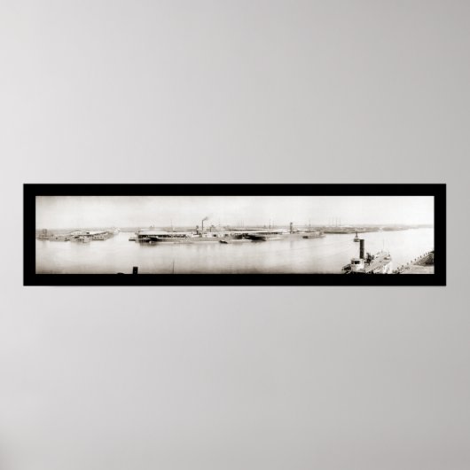 Savannah, GA波止場写真1909 ポスター (正面)