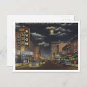 Savannah GA、Brouton St、1940sビュー ポストカード (正面/裏面)