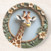 Savannah Gaze Round Sandstone コースター (正面)