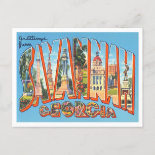 Savannah, Georgiaヴィンテージ大文字葉書 ポストカード