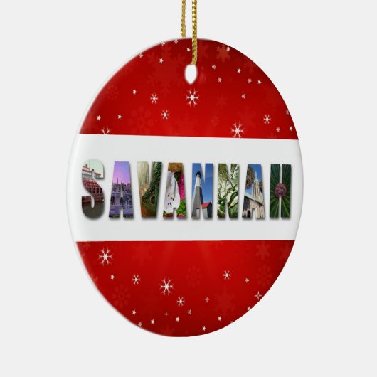 Savannah Georgia旅行写真クリスマス セラミックオーナメント (右)