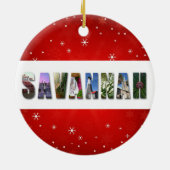 Savannah Georgia旅行写真クリスマス セラミックオーナメント (裏面)