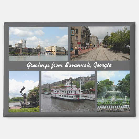 Savannah Georgia磁石からの挨拶 マグネット (正面)