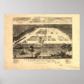 Savannah Georgia 1734 Panoramic Map ポスター (正面)