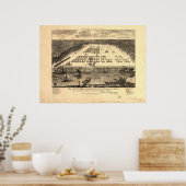 Savannah Georgia 1734 Panoramic Map ポスター (キッチン)