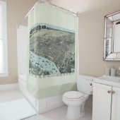 Savannah Georgia 1891バードアイビューヴィンテージマップ シャワーカーテン (インサイチュ)