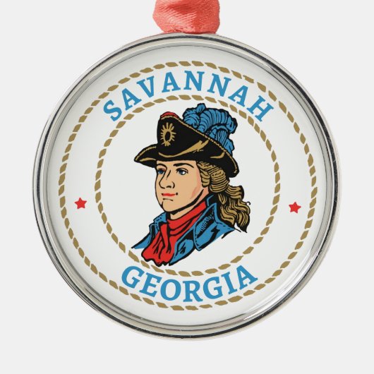 Savannah Georgia Colonial メタルオーナメント (正面)