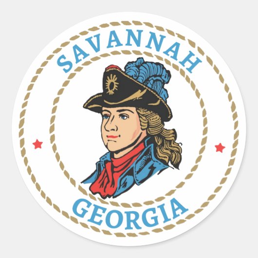 Savannah Georgia Colonial ラウンドシール (正面)