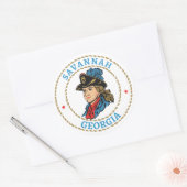 Savannah Georgia Colonial ラウンドシール (封筒)