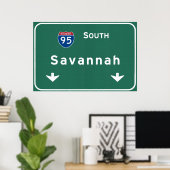 Savannah Georgia ga Interstate Highway Freeway : ポスター (ホームオフィス)