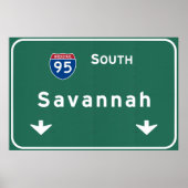 Savannah Georgia ga Interstate Highway Freeway : ポスター (正面)