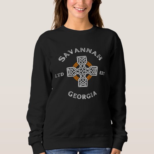 SAVANNAH GEORGIA Irish Cross Badge スウェットシャツ (正面)