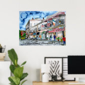 Savannah Georgia River Street cityscape art print ポスター (ホームオフィス)