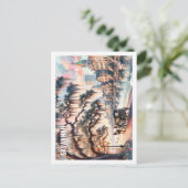 Savannah Georgia USA有名なプレイスウォーターカラー ポストカード (スタンド正面)