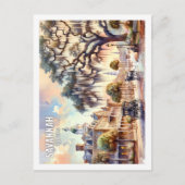 Savannah Georgia USA有名なプレイスウォーターカラー ポストカード (正面)