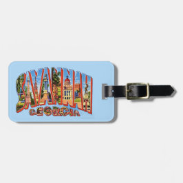 Savannah Georgia Vintage Postcard Luggage Tag ラゲッジタグ