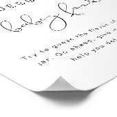 SAVANNAH Peach Guess the Baby Food Baby Shower  ポスター (角)