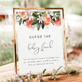 SAVANNAH Peach Guess the Baby Food Baby Shower ポスター