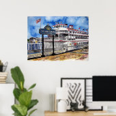 savannah_queen_river_boat ポスター (ホームオフィス)