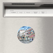 savannah_river_通り絵を描_s, Savannah GA Riv... マグネット (インサイチュ (食洗機))