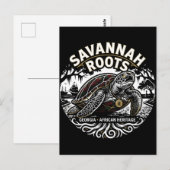 Savannah Roots Sea Turtle African Heritage Pride  ポストカード (正面/裏面)