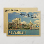 Savannah Save The Date Georgia 案内ポストカード (正面/裏面)