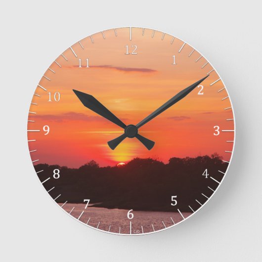 Savannah Sunset Clock ラウンド壁時計 (正面)