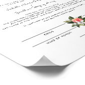 Savannah - Watercolor Peaches Marriage Certificate ポスター (角)