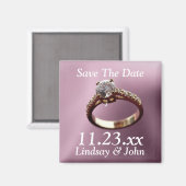 Save カスタマイズ The Date Diamond婚約リングや輪M マグネット (正面/裏面)