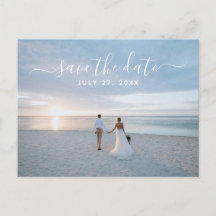 Save シンプル The Date Photoビーチ結婚式