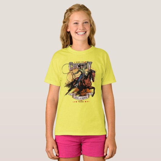 Save A Horse; Ride A Cowboy | キッズ Tシャツ (正面フル)