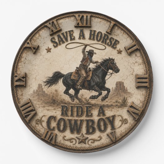 Save a Horse Ride a Cowboy ペーパープレート (正面)