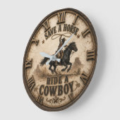 Save a Horse Ride a Cowboy ラージ壁時計 (傾斜)