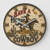 Save a Horse Ride a Cowboy ラージ壁時計 (正面)