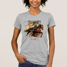 Save A Horse; Ride A Cowboy | 女性用スリムフィット Tシャツ