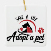 Save a Life Adopt a Pet  セラミックオーナメント (正面)
