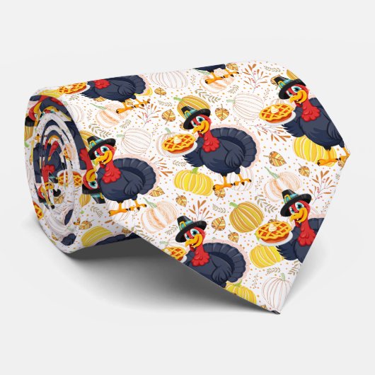 Save A Turkey Eat Pie Funny Happy Thanksgiving ネクタイ (ロール)