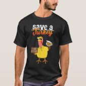 Save A Turkey Eat Pizza Dabbing Friendsgiving Day Tシャツ (正面)
