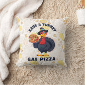 Save A Turkey Eat Pizza Funny Happy Thanksgiving クッション (ブランケット)