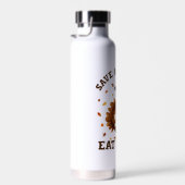 Save a Turkey Eat Pizza – Funny Thanksgiving Pizza ウォーターボトル (右面)