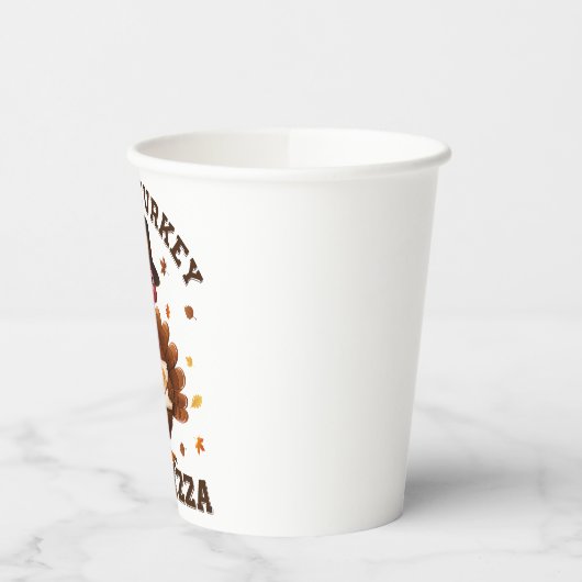 Save a Turkey Eat Pizza – Funny Thanksgiving Pizza 紙コップ (左)