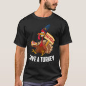Save A Turkey Eat Pizza  Thanksgiving Men Women Ki Tシャツ (正面)