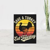 Save A Turkey Eat Tofurky Vegan Thanksgiving  カード (正面)