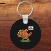 Save A Turkey, Eat Zza Funny Thanksgiving Design F キーホルダー (正面)