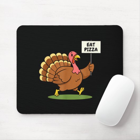 Save A Turkey, Eat Zza Funny Thanksgiving Design F マウスパッド (マウス)