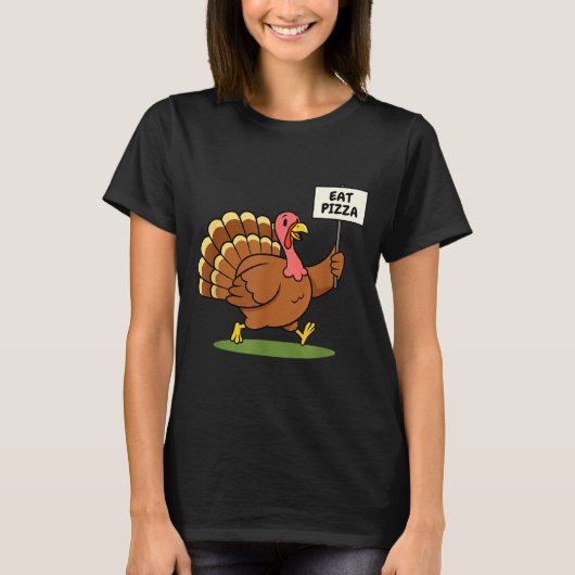 Save A Turkey, Eat Zza Funny Thanksgiving Design F Tシャツ (正面)